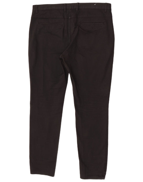 Zara Herre Slim Fit Chino Bukser EU 46 XL W36 L32 Sort Bomuld