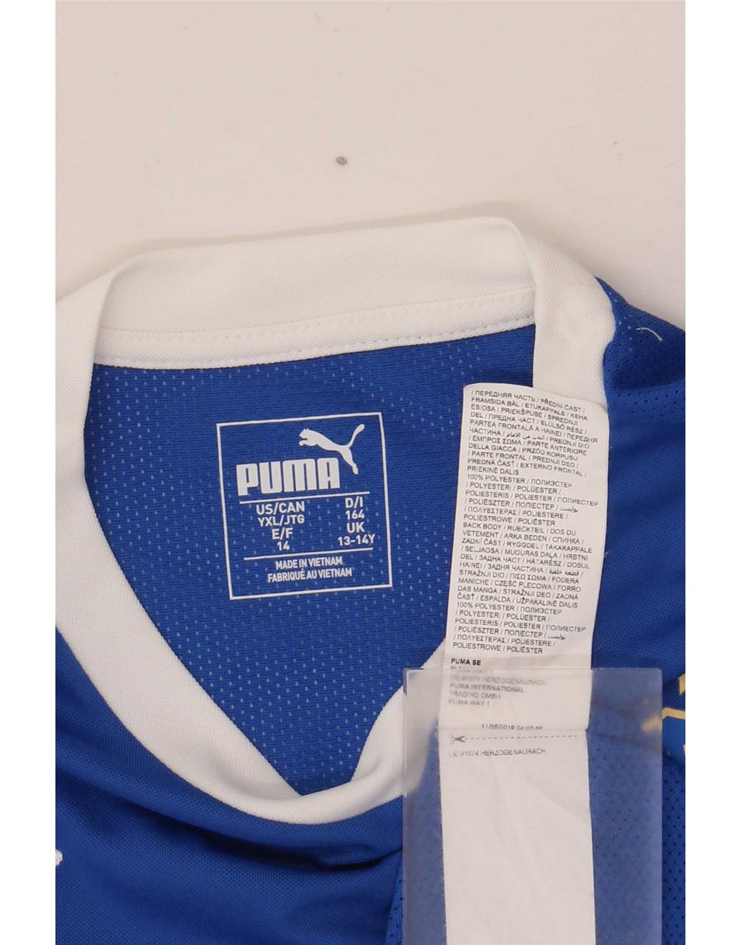 Puma Boys Italia Grafisk T-Shirt Top 13-14 År Blå Polyester