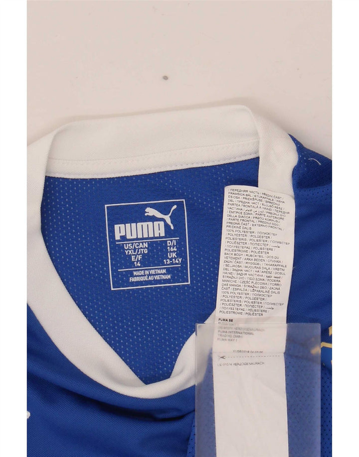 Puma Boys Italia Grafisk T-Shirt Top 13-14 År Blå Polyester