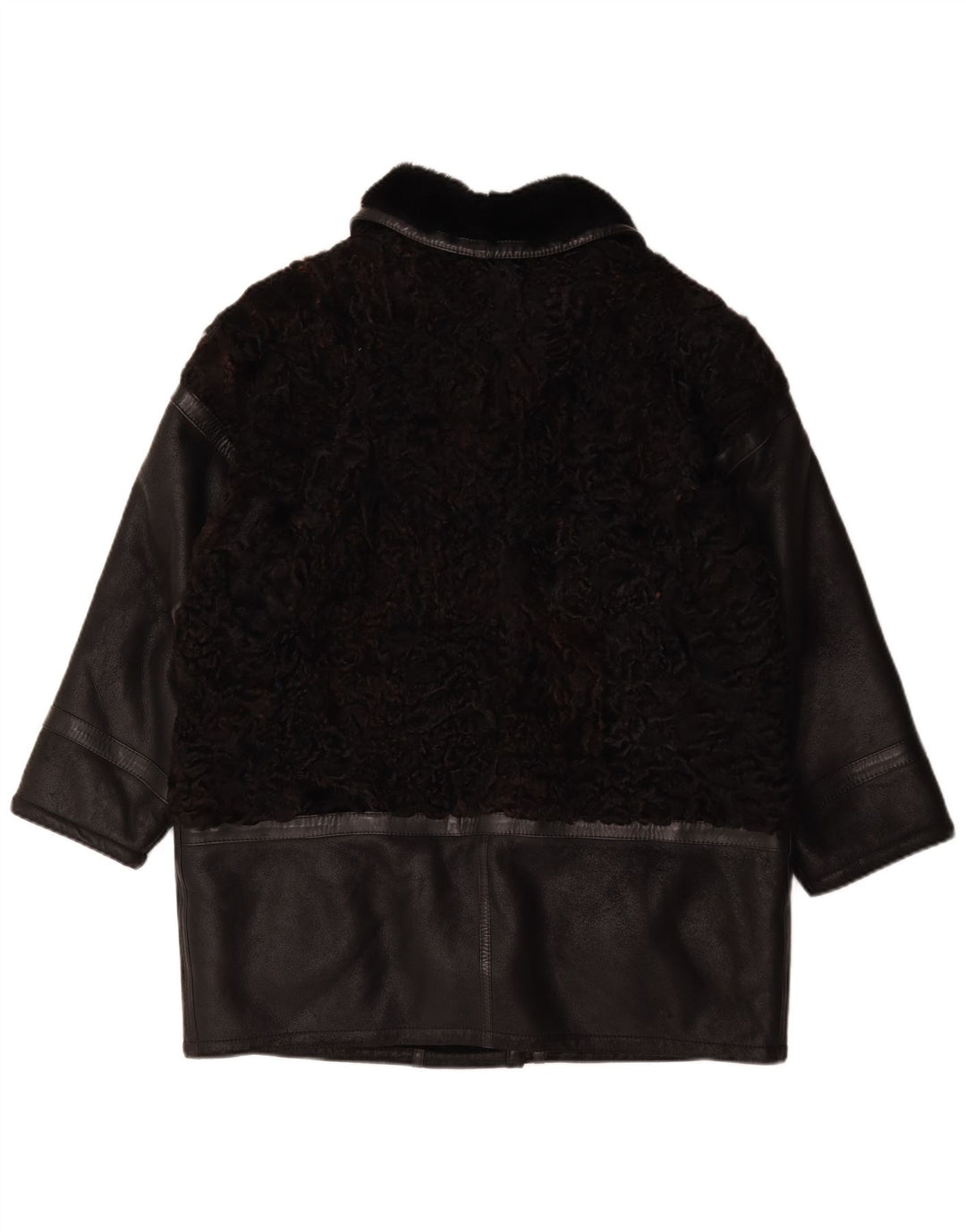 Vintage oversize frakke til kvinder IT 46 Stor sort farveblok