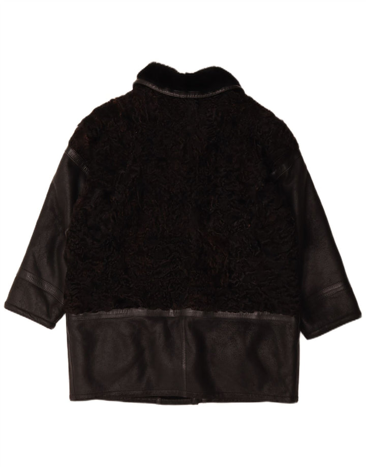 Vintage oversize frakke til kvinder IT 46 Stor sort farveblok