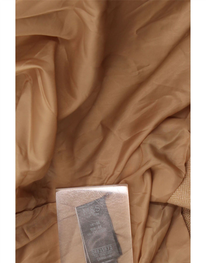 Marks & Spencer Dameoverfrakke UK 16 Large Beige Sildebenspolyester