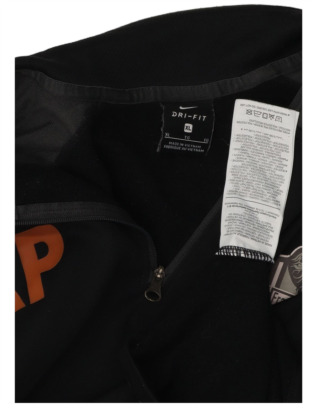 NIKE Herre Dri Fit Grafisk Pullover Træningsdragt Top XL Sort Colourblock