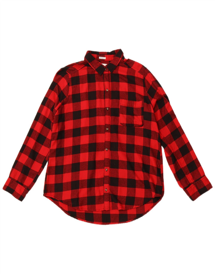 HOLLISTER Kvinders kæreste Fit Flanellskjorte UK 14 Medium Rød Gingham