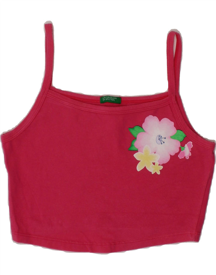 BENETTON Girls Cami Top 3-4 Years Pink Floral Vintage Benetton and Second-Hand Benetton from Messina Hembry 