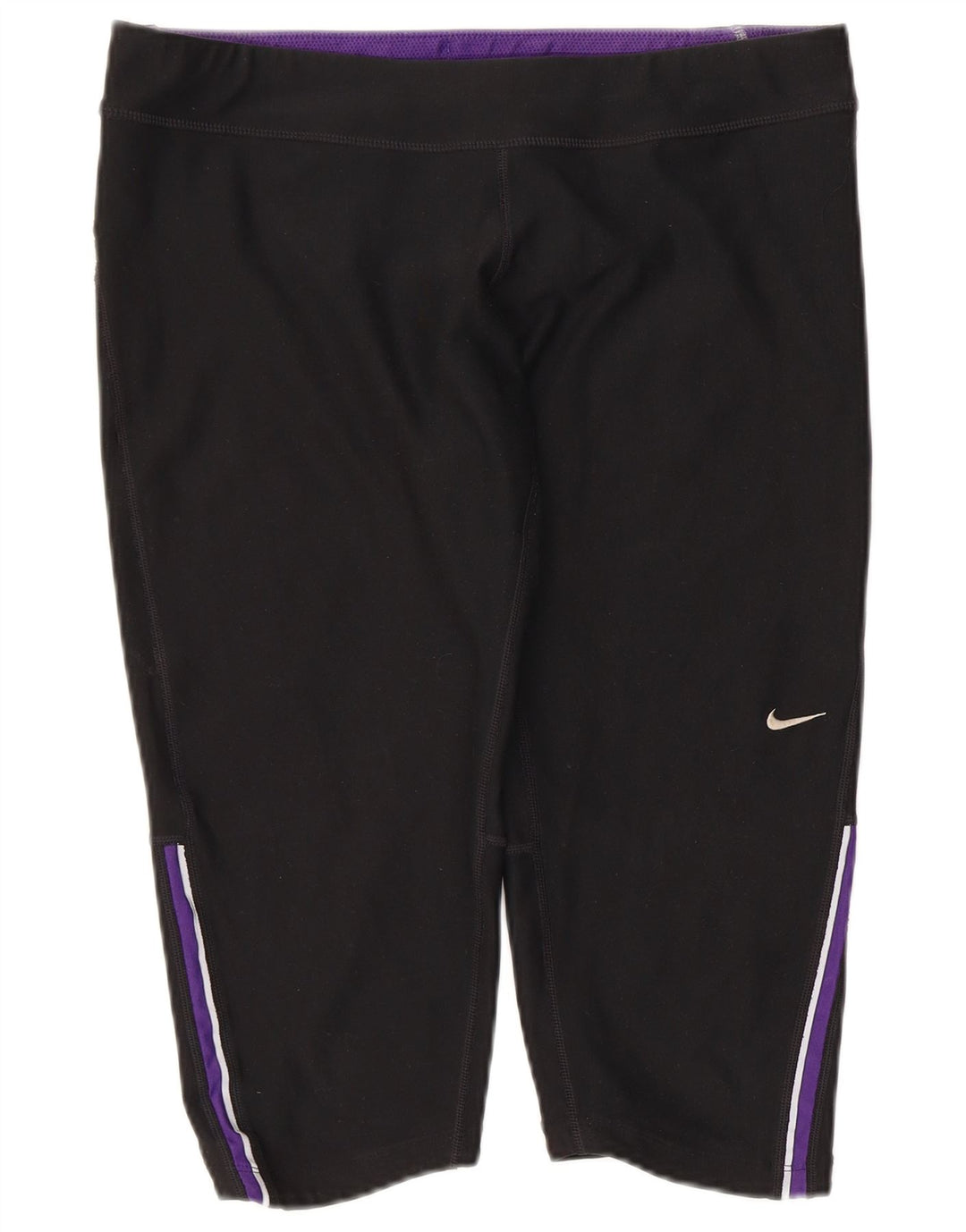Nike Dame Dri Fit Bermuda Sport Shorts UK 14 Large Black Polyester