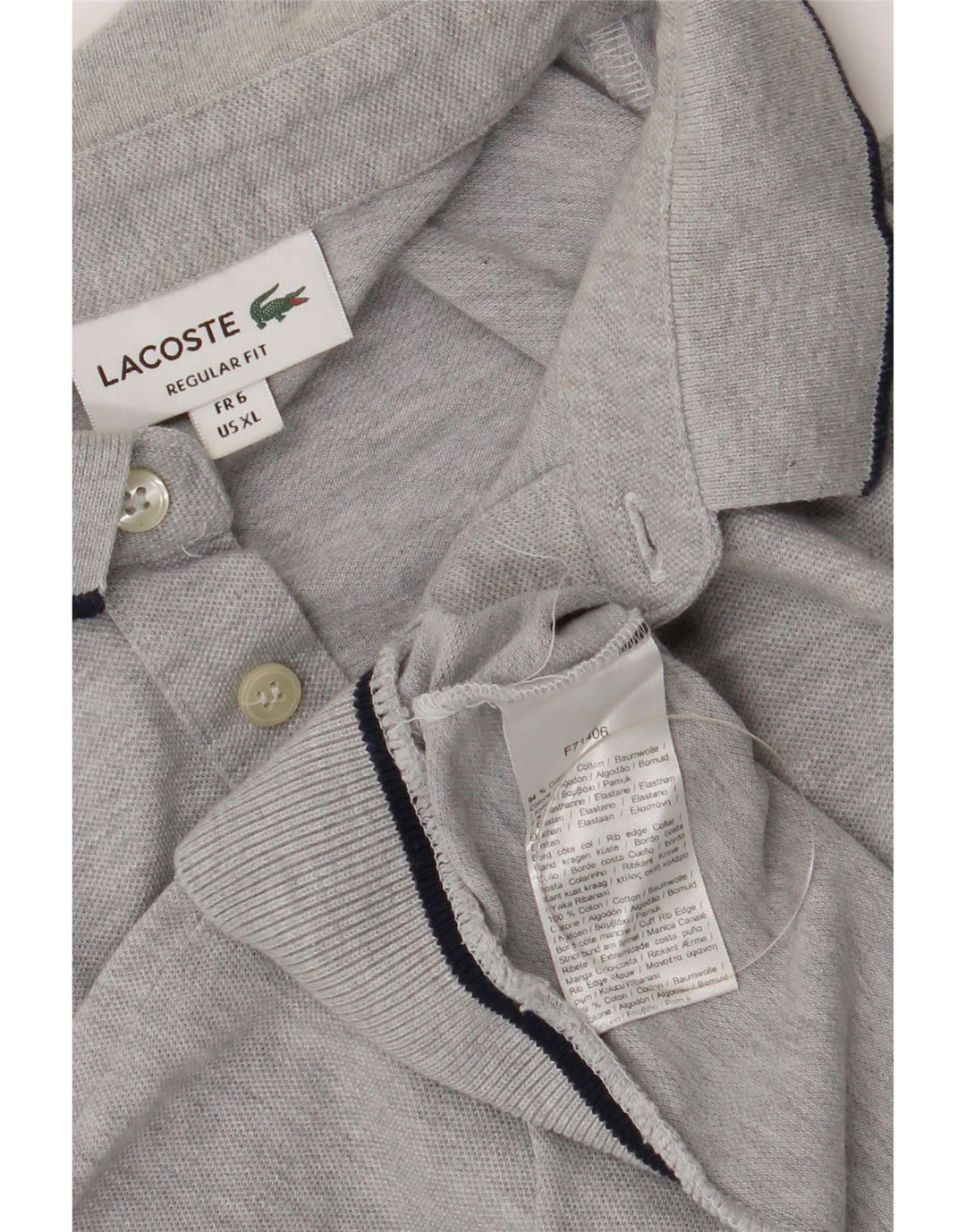 Lacoste Herre Regular Fit Polo Shirt Størrelse 6 XL Grå Bomuld