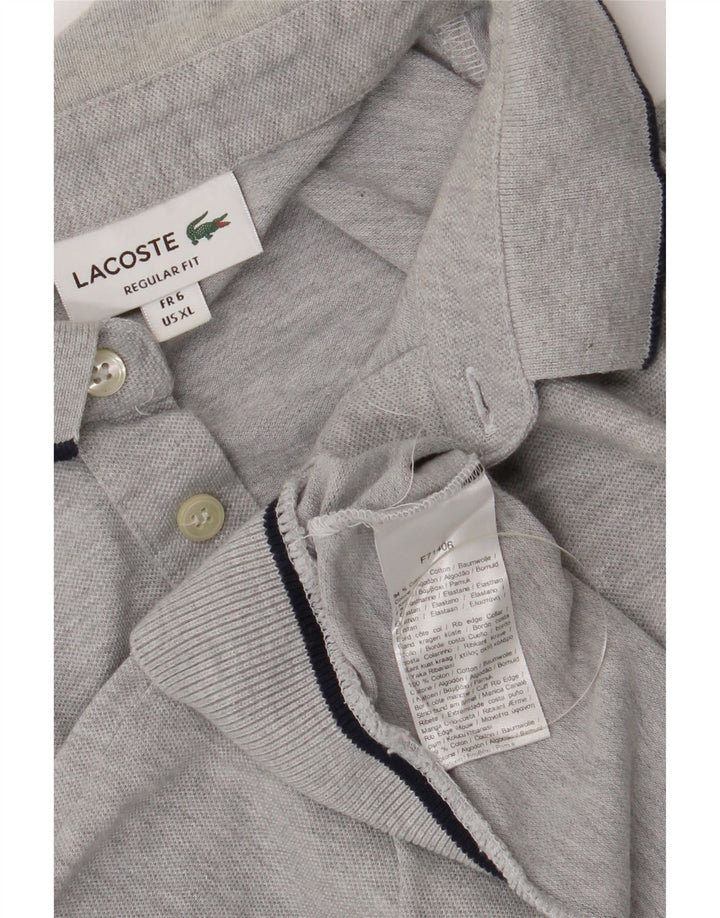 Lacoste Herre Regular Fit Polo Shirt Størrelse 6 XL Grå Bomuld