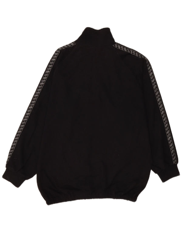 Asics Herre Loose Fit Graphic Zip Neck Sweatshirt Jumper Small Black Bomuld
