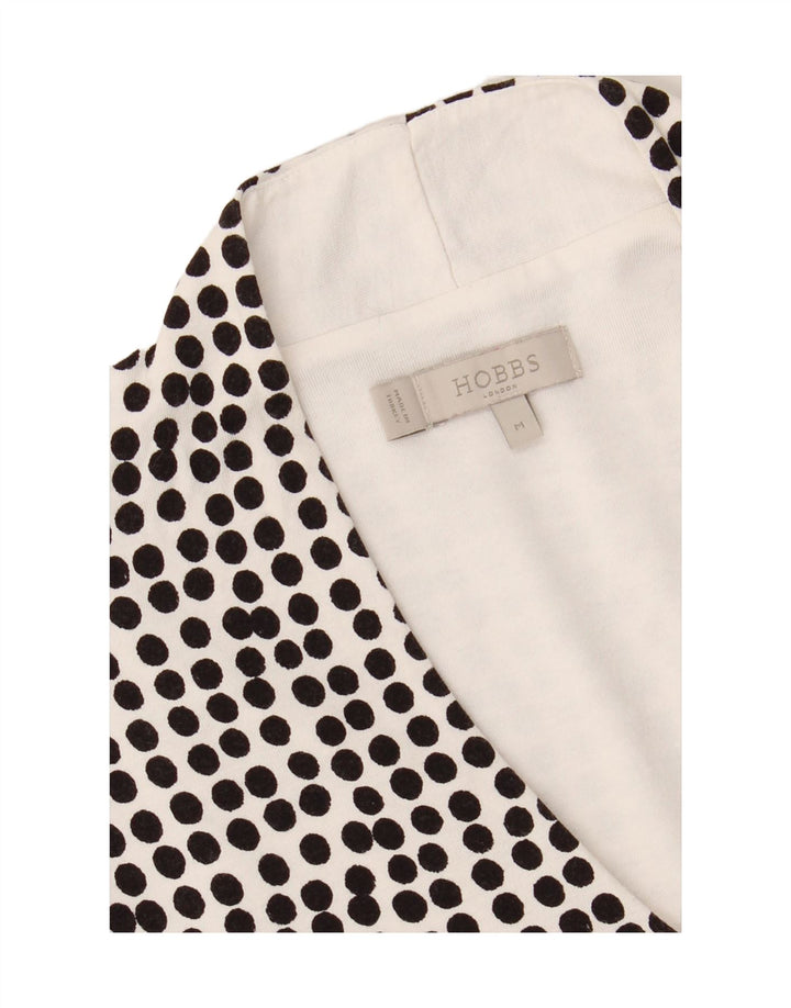 HOBBS Womens Top 3/4 Sleeve UK 14 Medium White Polka Dot Vintage Hobbs and Second-Hand Hobbs from Messina Hembry 