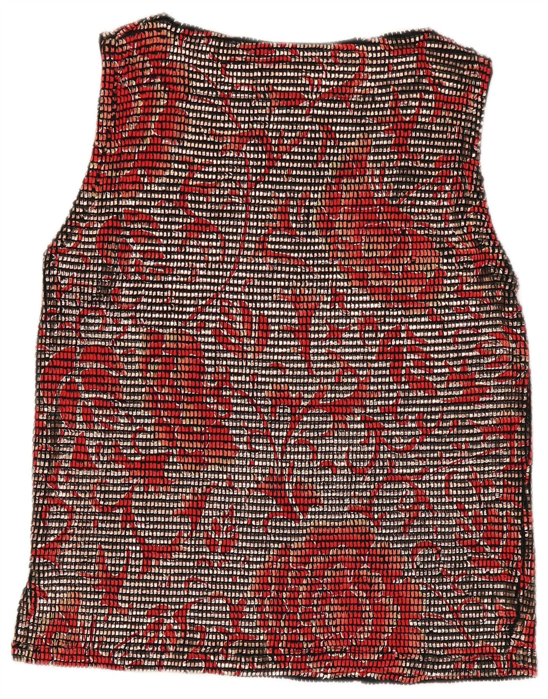 Pancaldi & B Dame ærmeløs bluse Top UK 12 Medium Red Floral