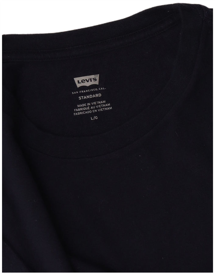 LEVI'S Herre Standard T-Shirt Top Stor Marineblå