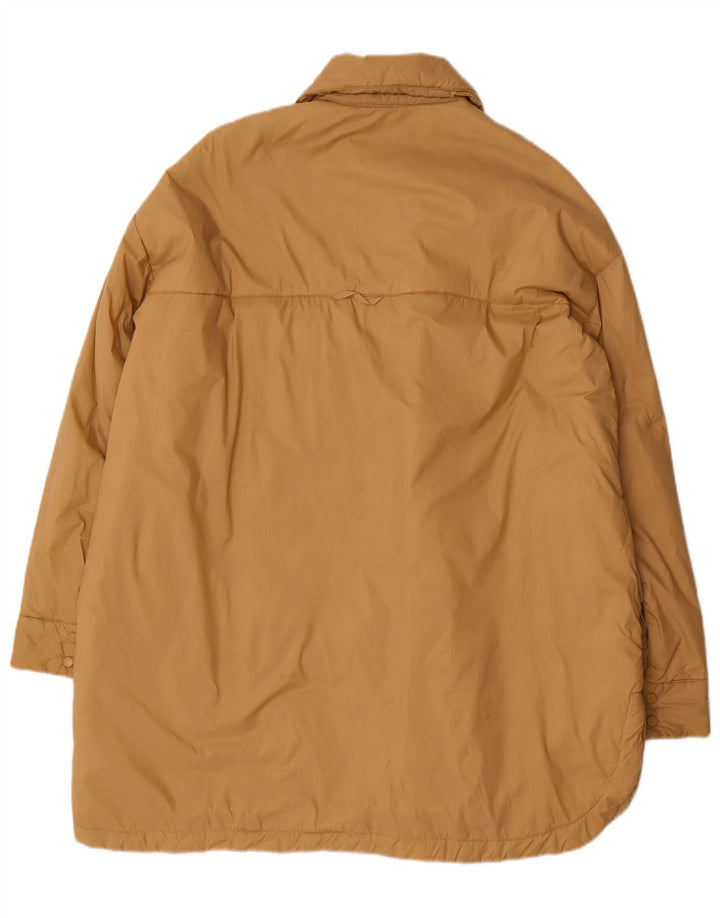 Zara Womens Oversized Polstret Frakke UK 10 Small Beige Polyester