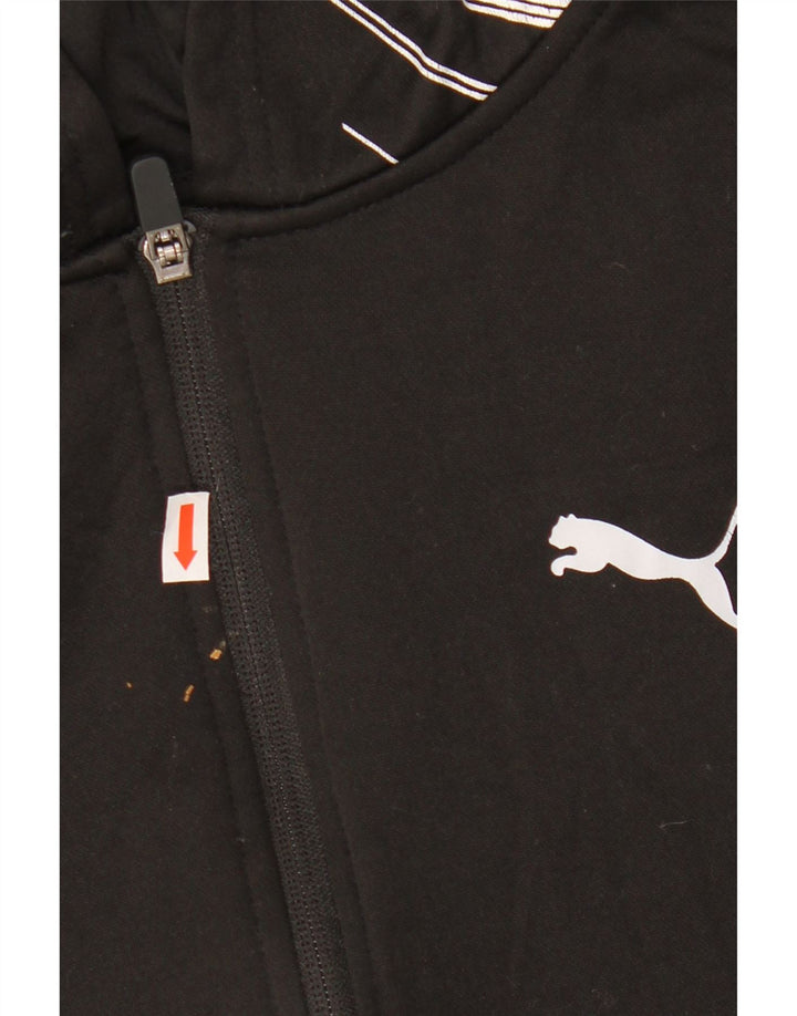 PUMA drenge grafisk hættetrøje med lynlås 10-11 år medium sort polyester