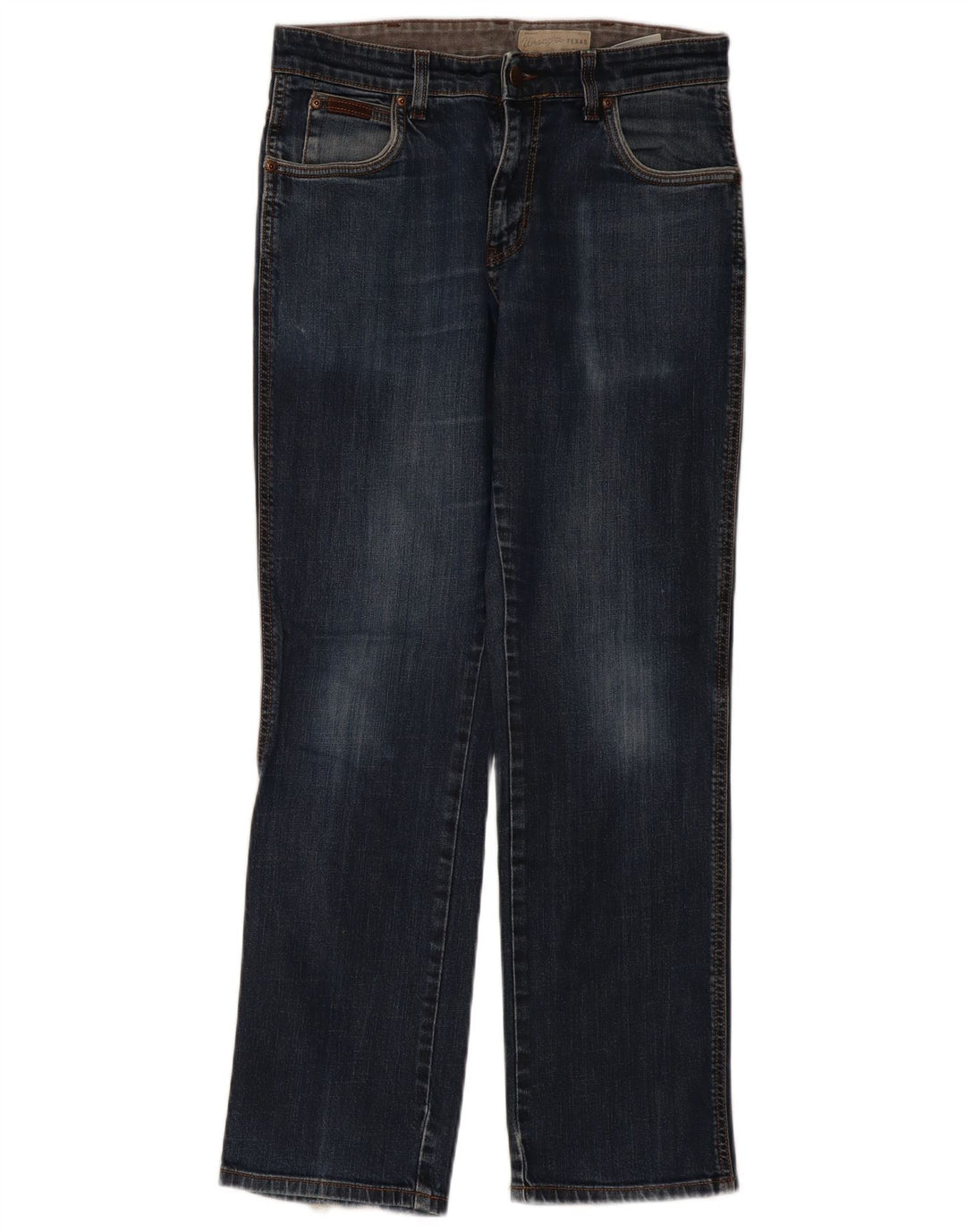 Wrangler Dame Texas Stretch Straight Jeans W33 L32 Blå Bomuld