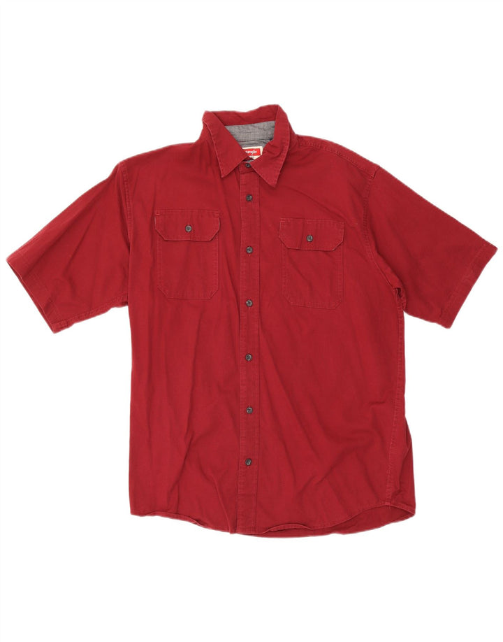 Wrangler kortærmet herreskjorte Medium Bourgogne bomuld