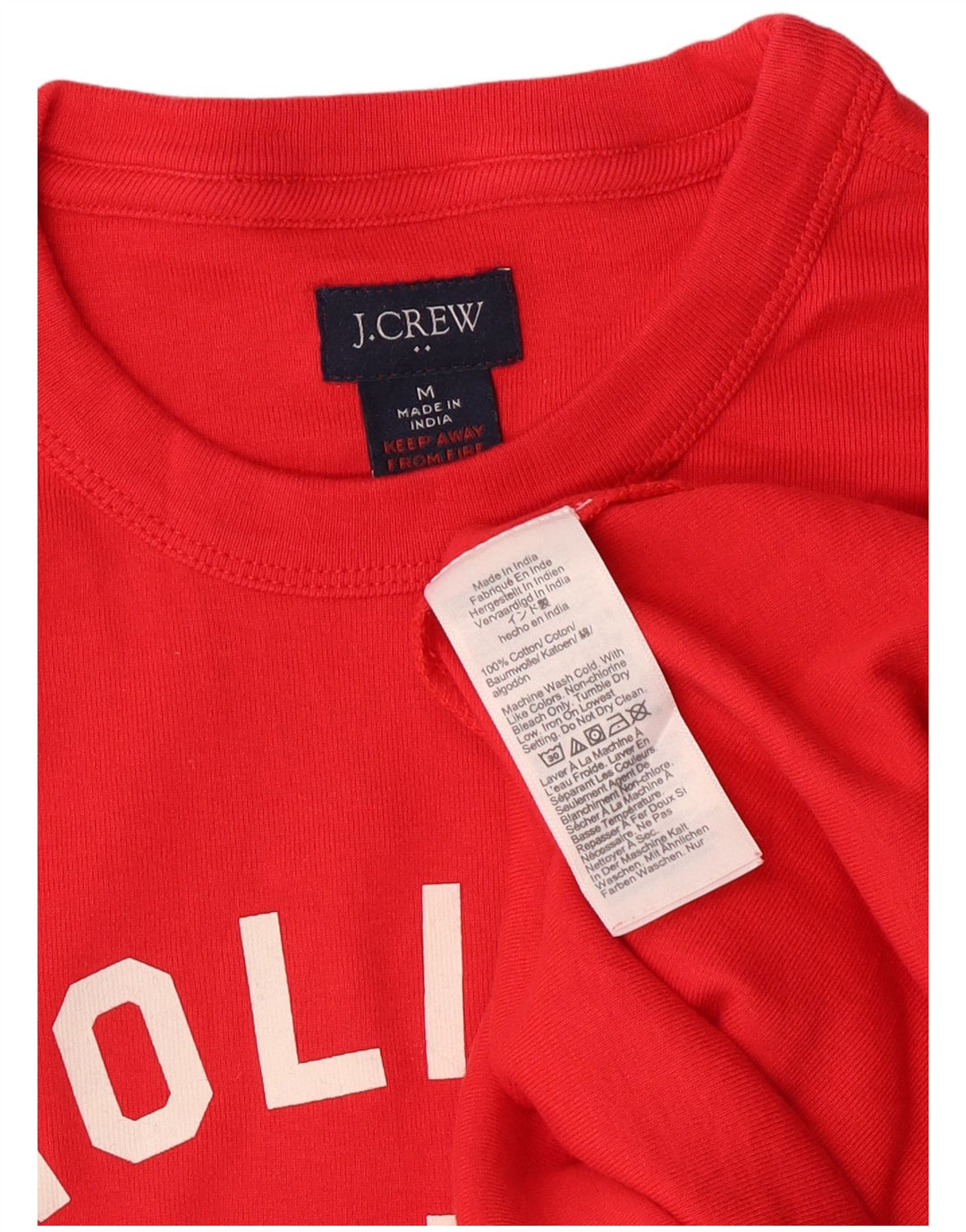 J. Crew Herre Grafisk Top Langærmet Medium Rød Bomuld