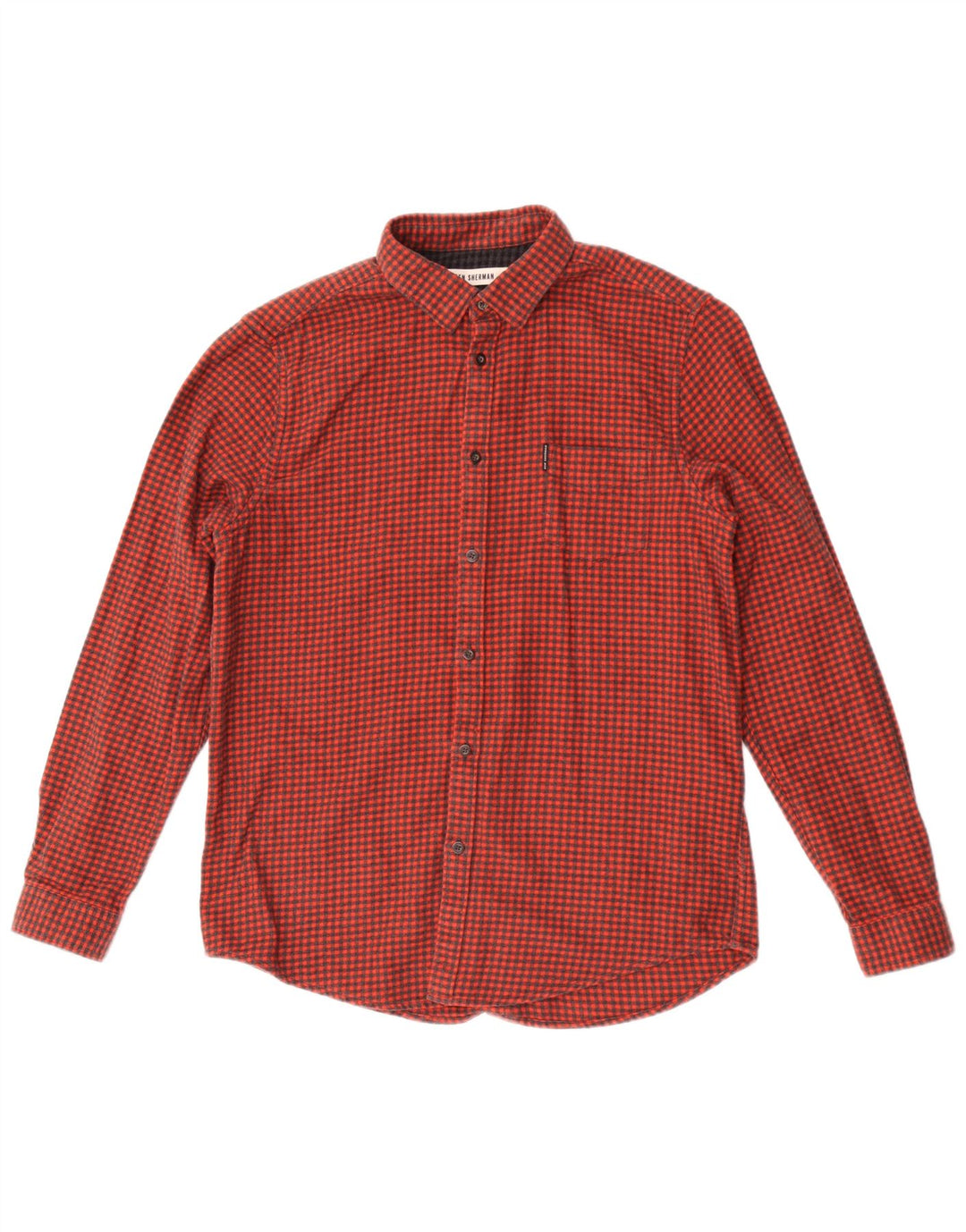 Ben Sherman Herre flannelskjorte Stor rød Houndstooth Bomuld