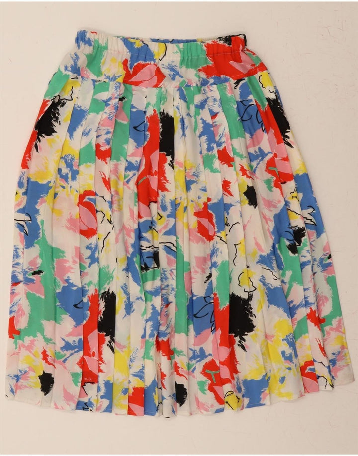 VINTAGE Womens Pleated Skirt EU 38 Medium W30  Multicoloured Colourblock Vintage Vintage and Second-Hand Vintage from Messina Hembry 