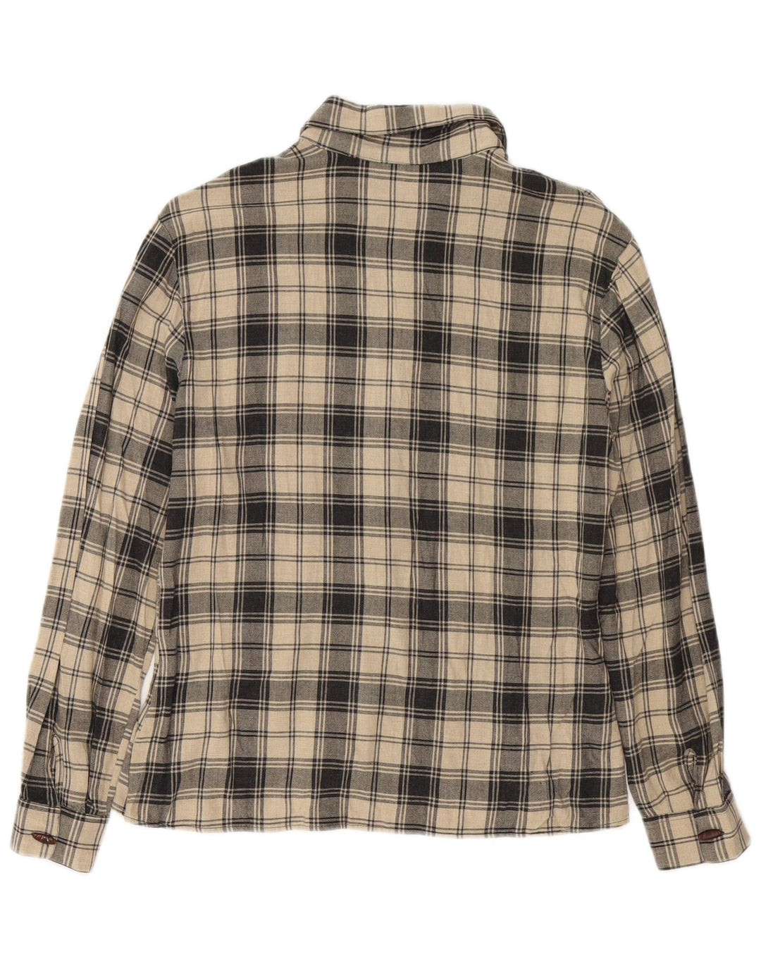 Benetton Dameskjorte IT 44 Medium Beige Plaid Viscose