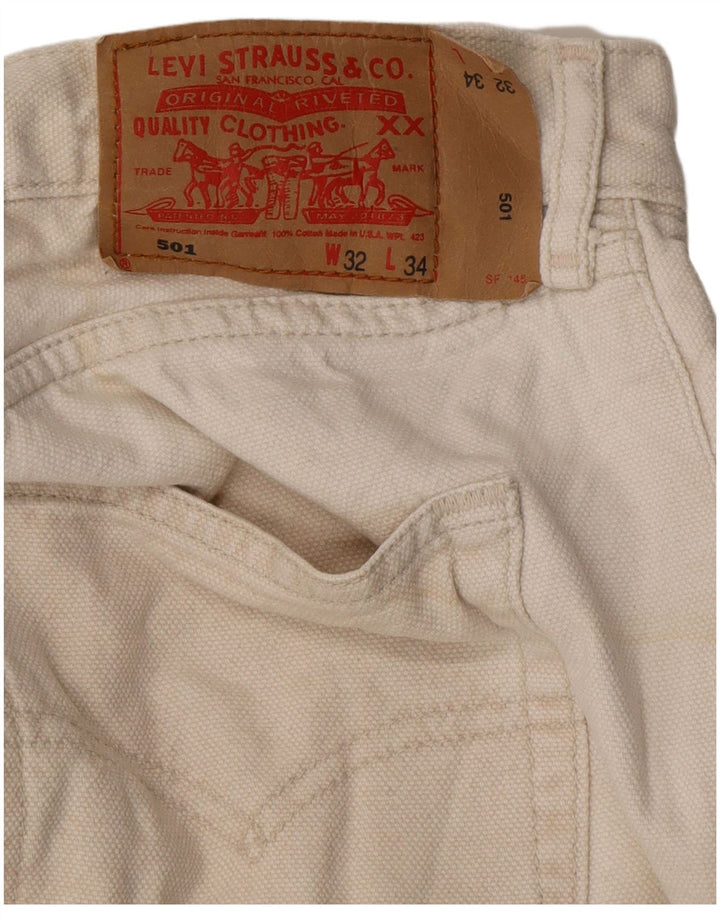 LEVI'S Herre 501 Straight Casual Bukser W32 L30 Hvid