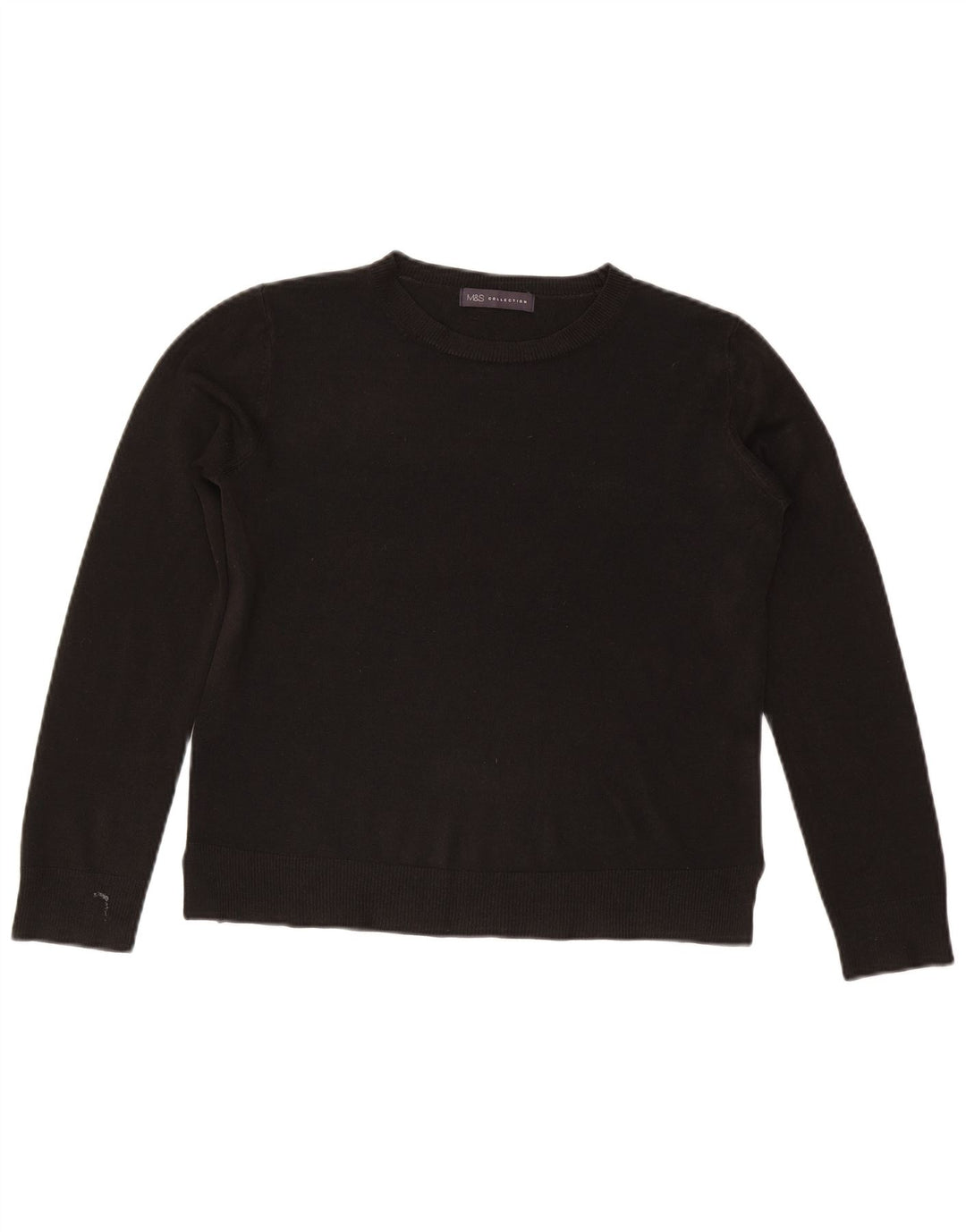 Marks & Spencer Dame sweater med rund hals DK 14 Medium Sort Akryl