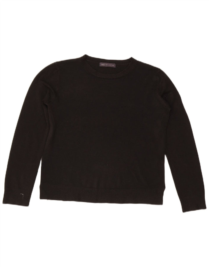 Marks & Spencer Dame sweater med rund hals DK 14 Medium Sort Akryl