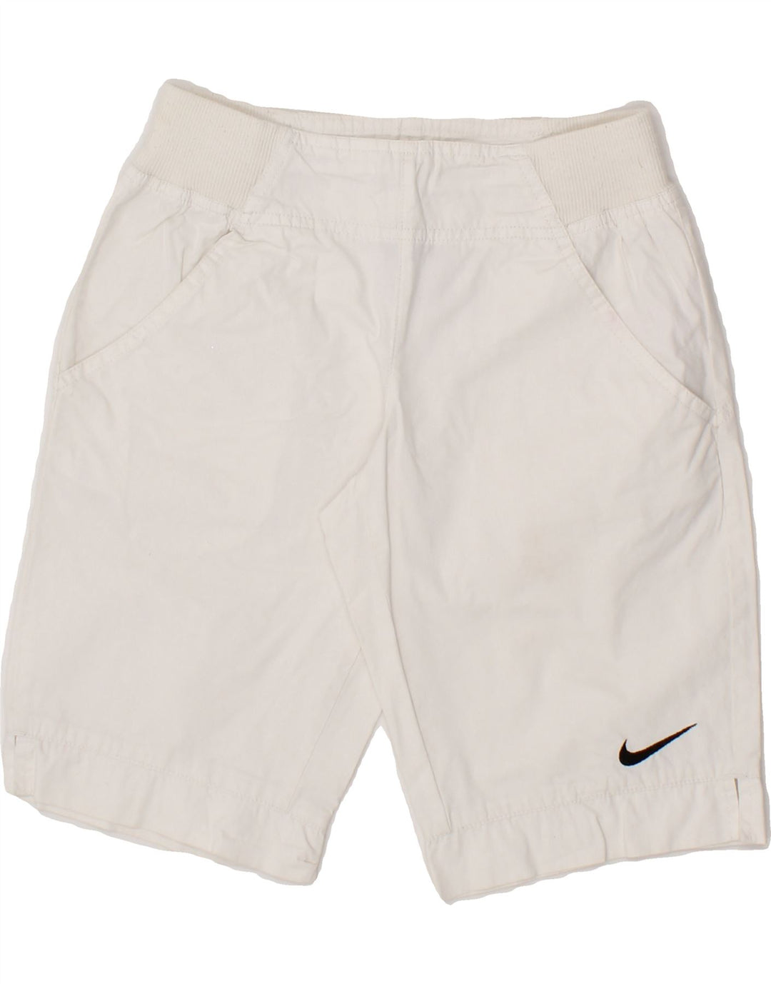 NIKE Boys Sport Shorts 10-11 Years Medium White Cotton Vintage Nike and Second-Hand Nike from Messina Hembry 