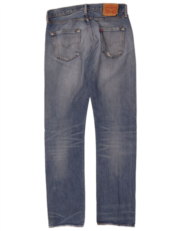 Levi's Men Distressed Straight Jeans W30 L34 Blå Bomuld