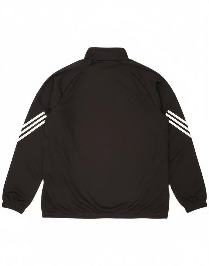 Adidas Herre Climalite Pullover med lynlås-hals Træningsdragt Top XL Sort Polyester