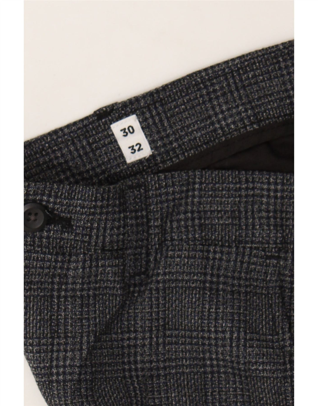 JACK & JONES Mens Slim Chino Trousers W30 L32 Grey Check Polyester Vintage Jack & Jones and Second-Hand Jack & Jones from Messina Hembry 