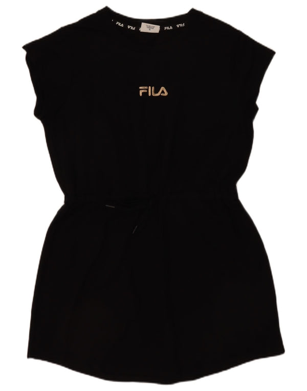 Fila Dame T-Shirt Kjole UK 18 XL Sort Bomuld