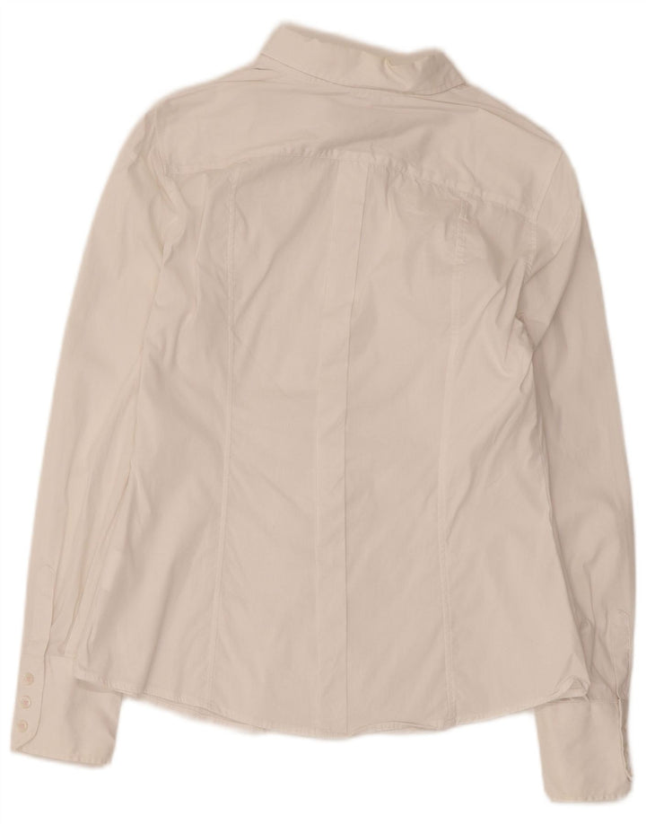 Trussardi Jeans Dameskjorte IT 44 Medium Hvid Bomuld