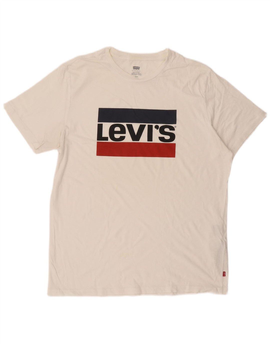 LEVI'S Herre grafisk T-shirt Top Stor hvid bomuld