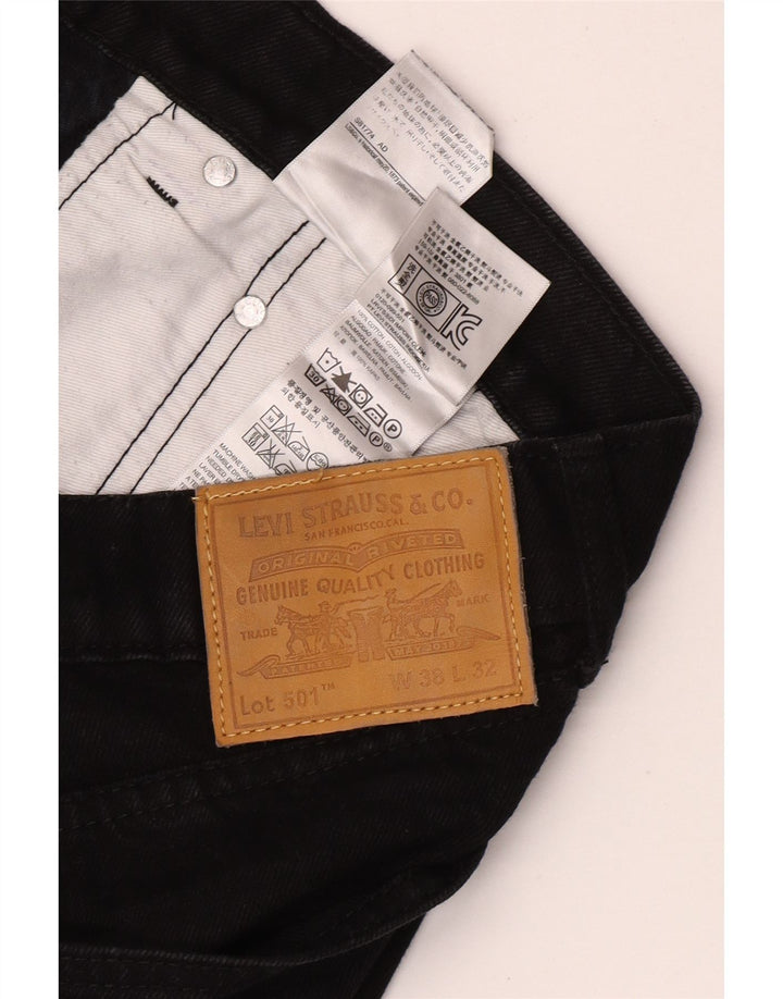 Levi's Herre 501 lige jeans W38 L28 sort bomuld