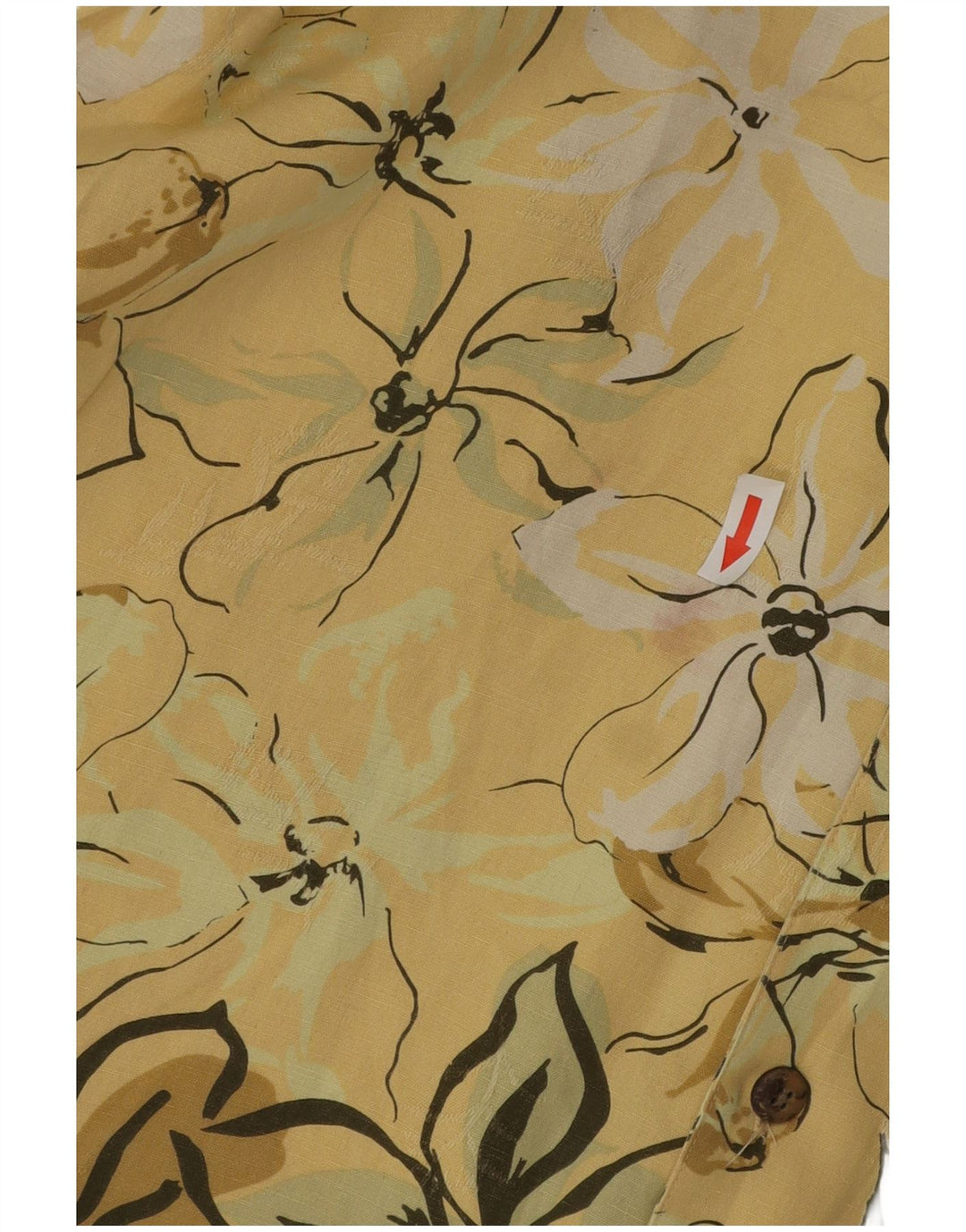 IZOD Kortærmet skjorte til mænd Large Yellow Floral Silk