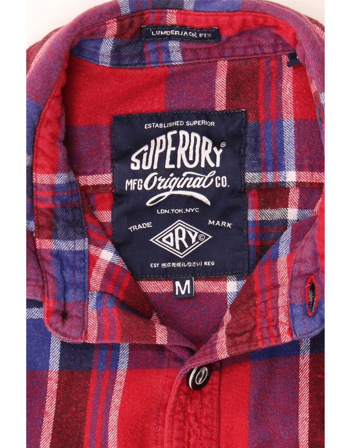 SUPERDRY Mens Flannel Shirt Medium Red Check Cotton Vintage Superdry and Second-Hand Superdry from Messina Hembry 
