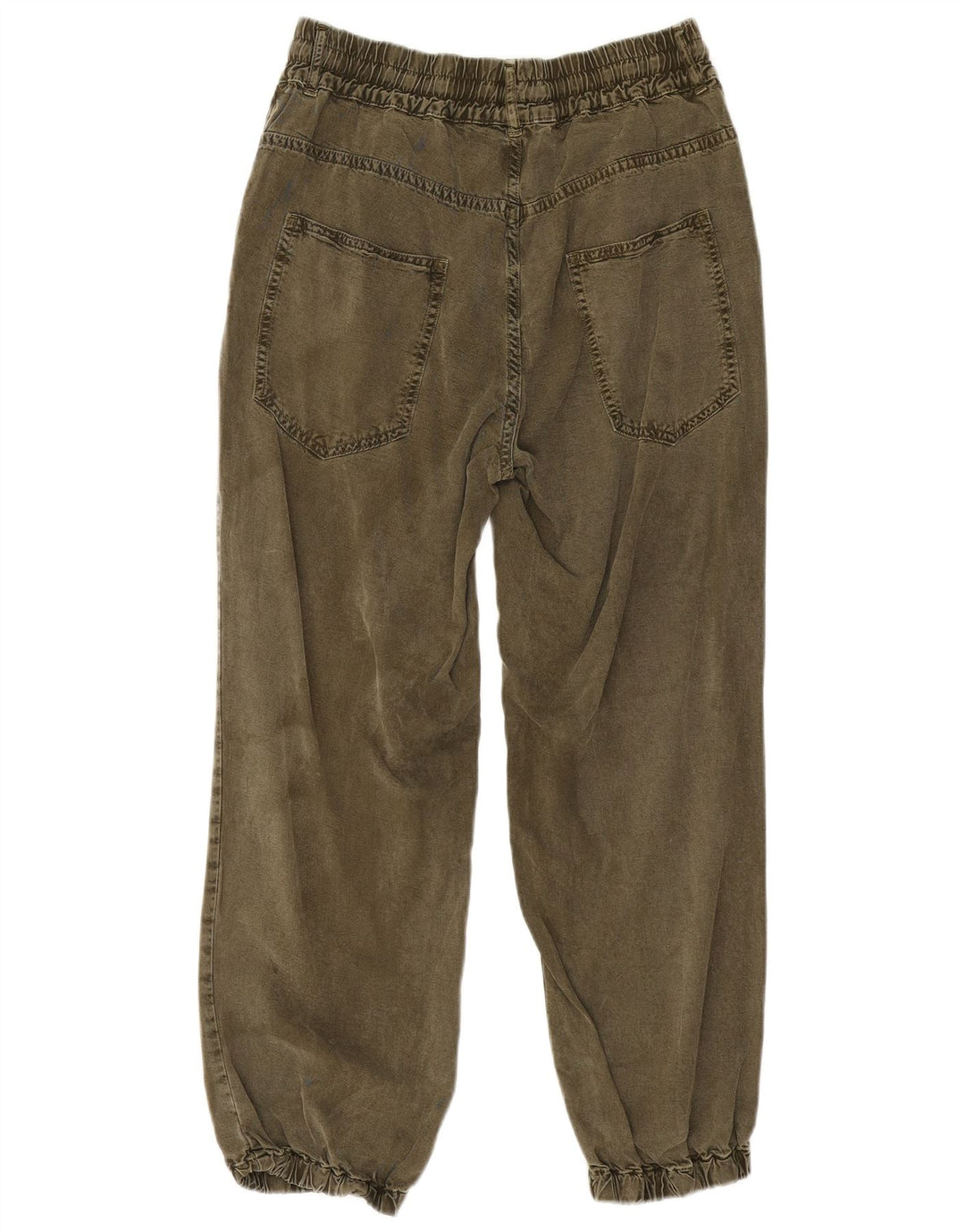 Zara Womens Joggers Cropped Jeans Small W26 L25 Khaki Viscose