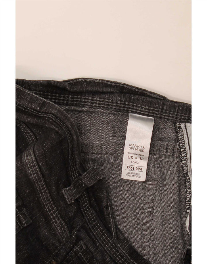 Marks & Spencer Dame Bootcut Jeans UK 12 Medium W28 L32 Black Bomuld