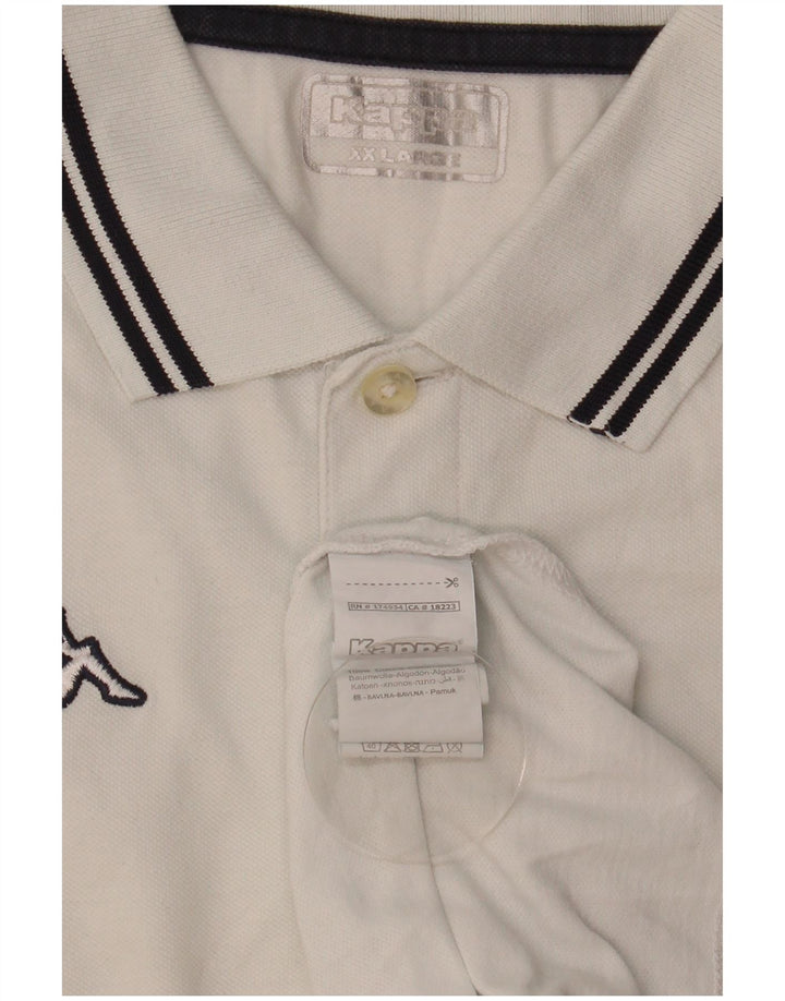 KAPPA herre poloshirt 2XL hvid bomuld