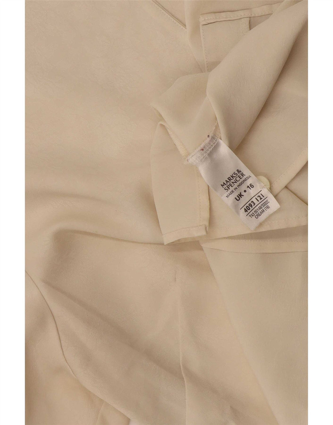Marks & Spencer Kortærmet skjortebluse til kvinder UK 16 Stor Beige