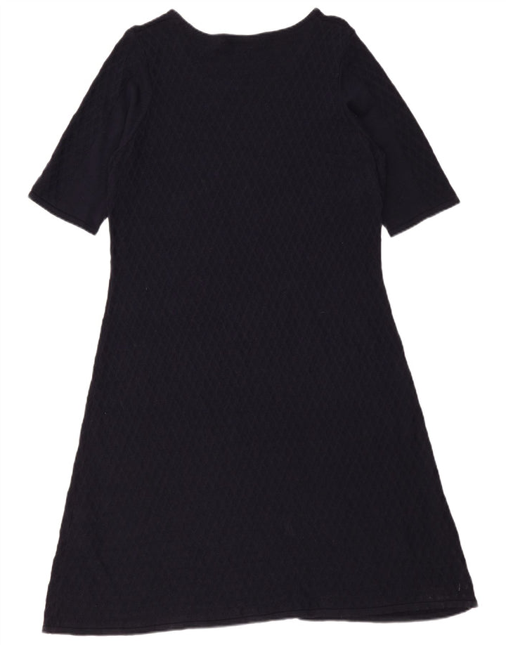 Marks & Spencer Dame A-Line Kjole UK 16 Large Navy Blue Viscose