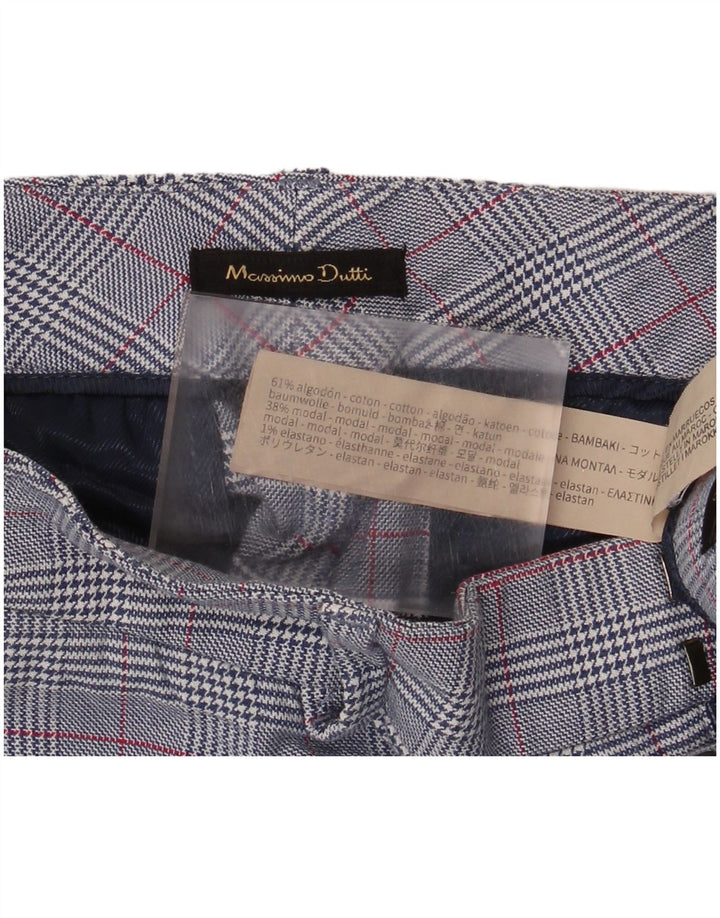 Massimo Dutti Chinobukser til kvinder EU 38 Small W30 L26 Blue Houndstooth