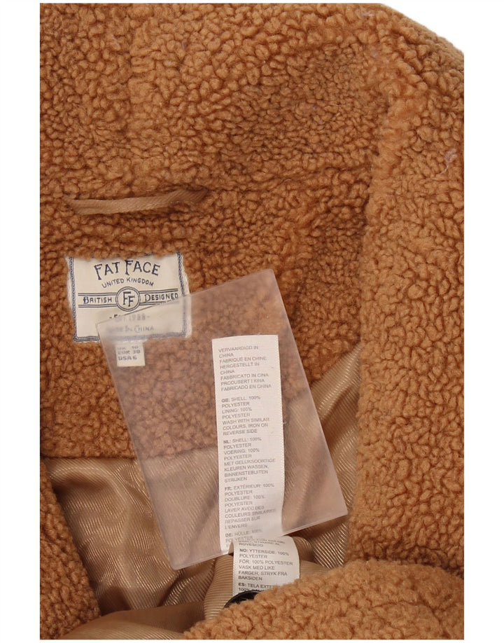 FAT FACE Oversized fleeceoverfrakke til kvinder UK 10 Lille brun polyester