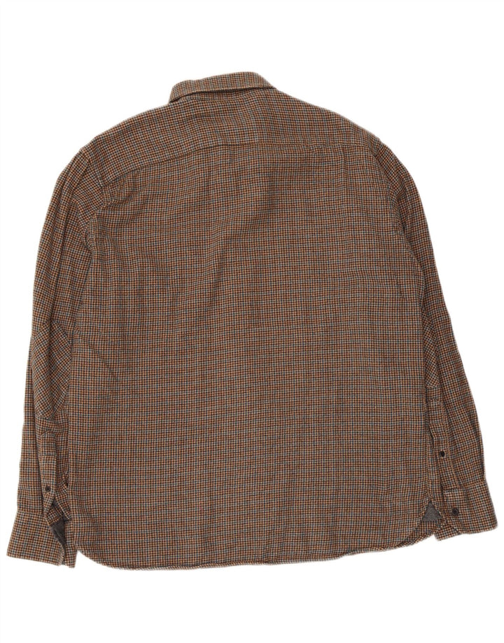 Marks & Spencer Herre Blue Harbor Flannel skjorte Medium Brown Houndstooth