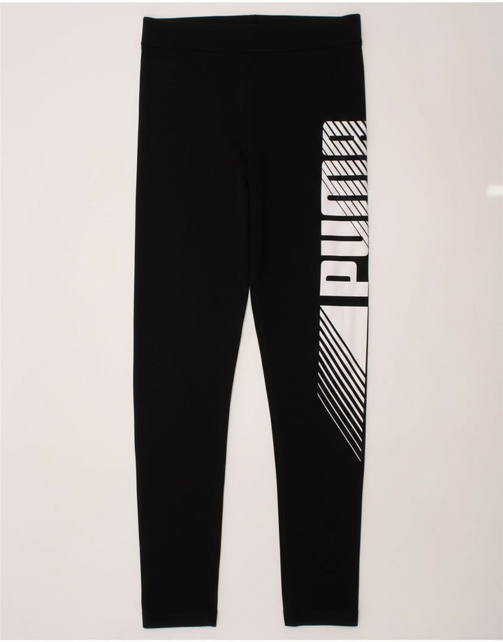PUMA Girls Graphic Leggings 11-12 Years  Black