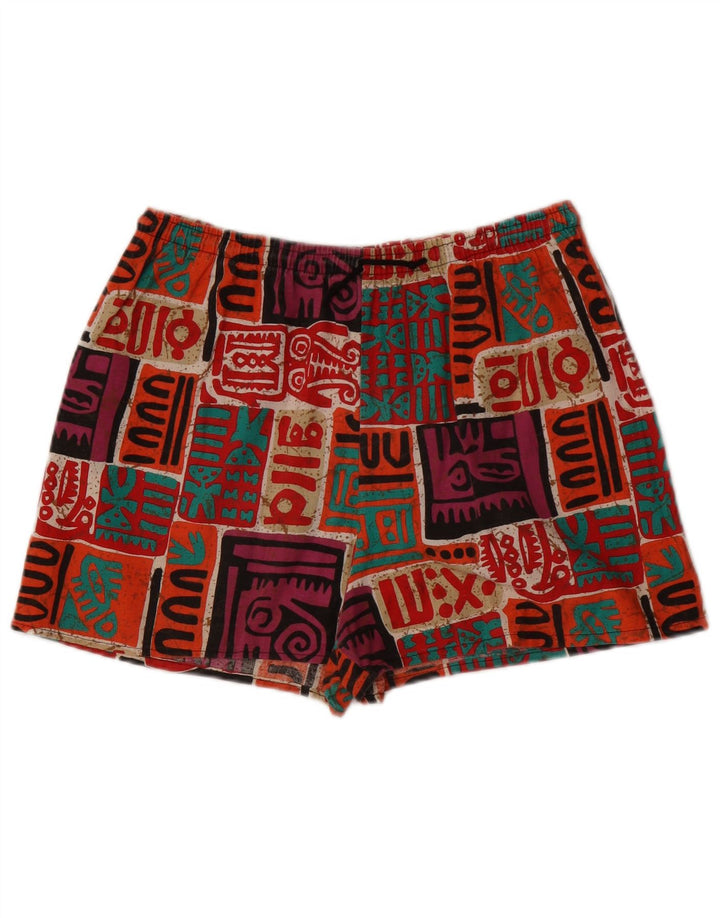 Vintage herreshorts XL W38 flerfarvet patchwork bomuld