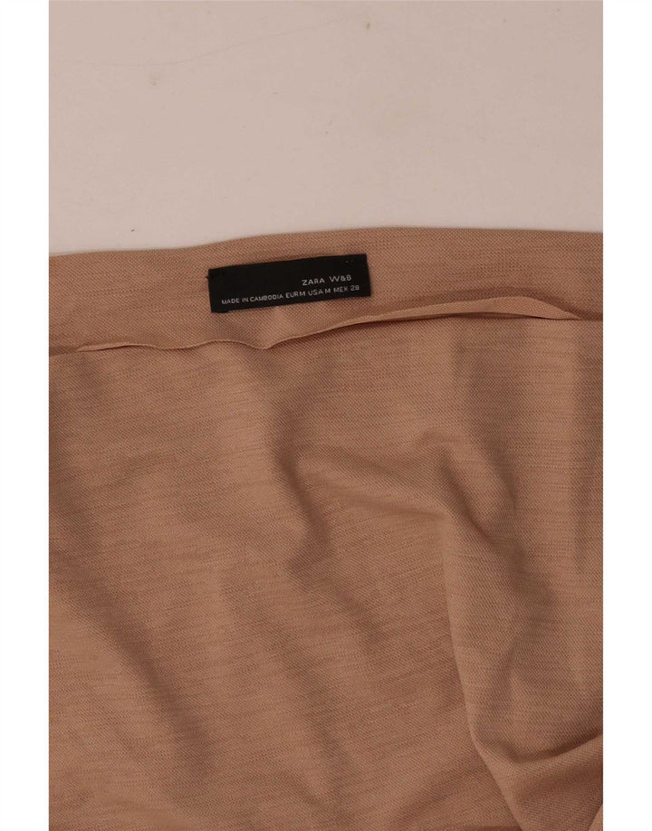 Zara Dame Asymmetrisk Tunika Top UK 12 Medium Beige