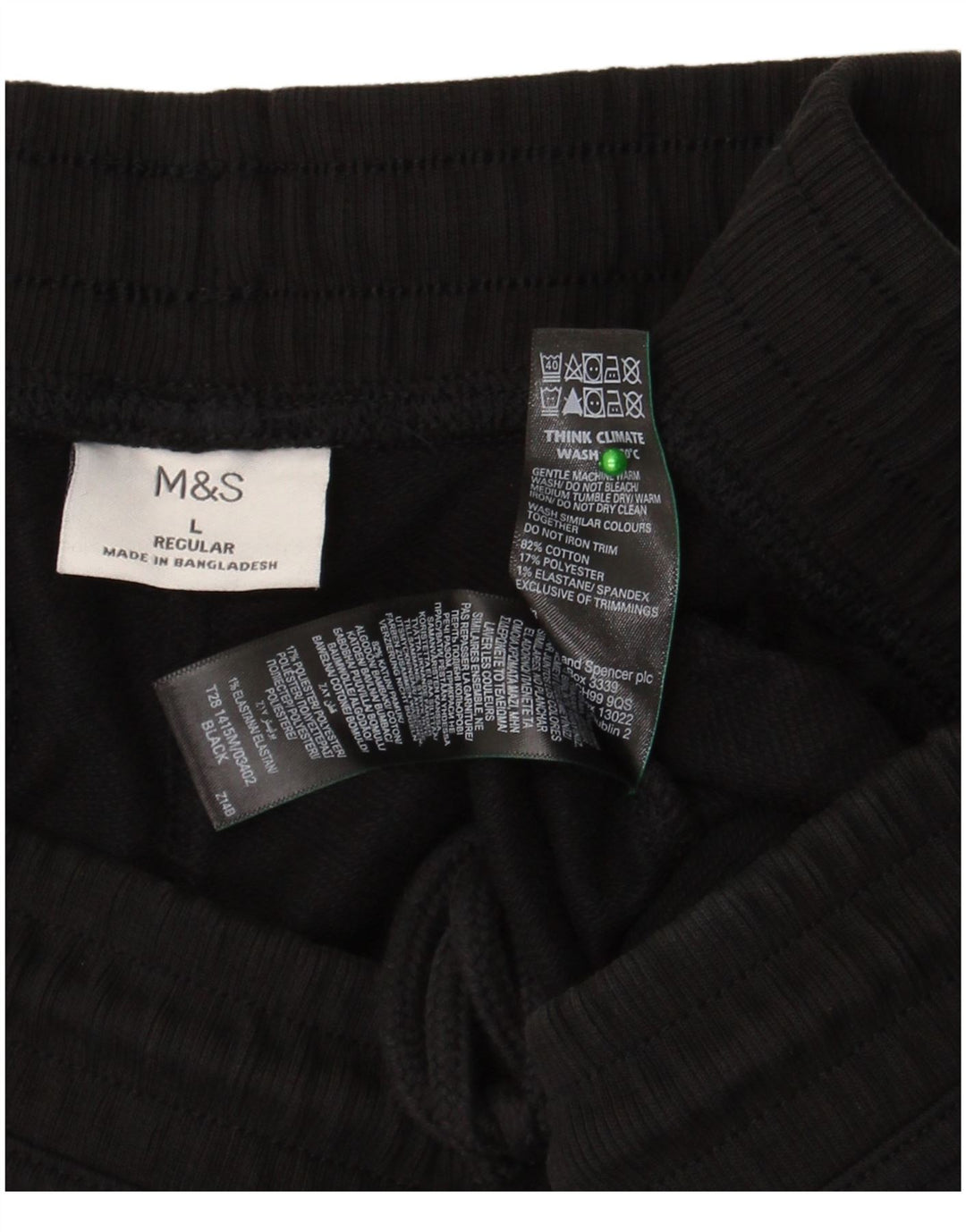 Marks & Spencer Træningsdragtsbukser til kvinder UK 16 Stor sort bomuld