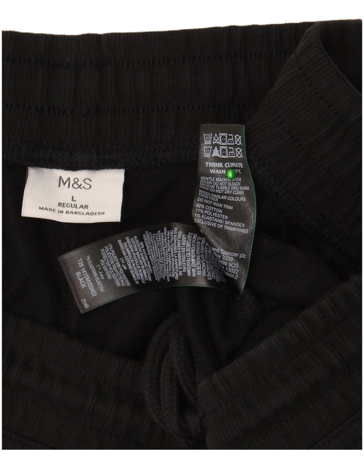Marks & Spencer Træningsdragtsbukser til kvinder UK 16 Stor sort bomuld